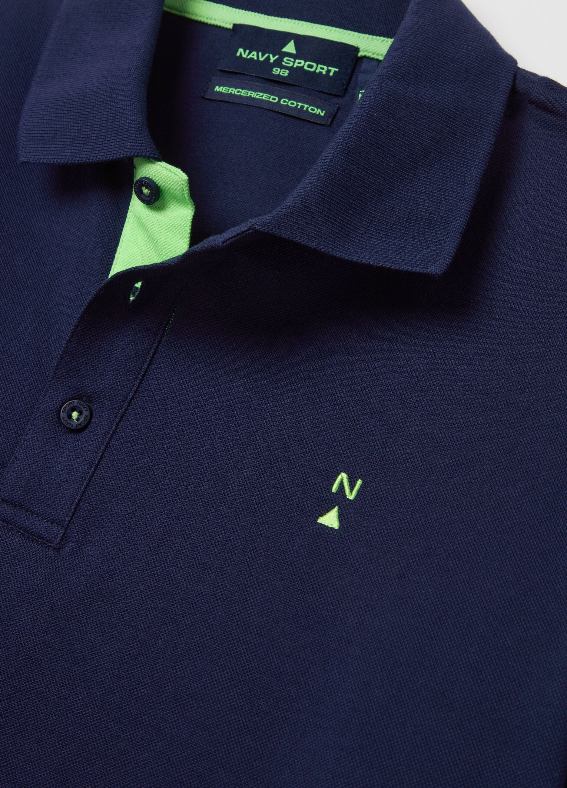Pique polo shirt with logo print