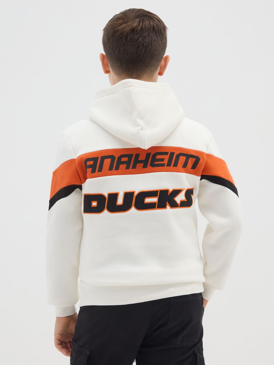 Felpa da bambino in misto cotone bianca regular fit_1