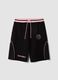 Black cotton-blend sports shorts, regular fit_4