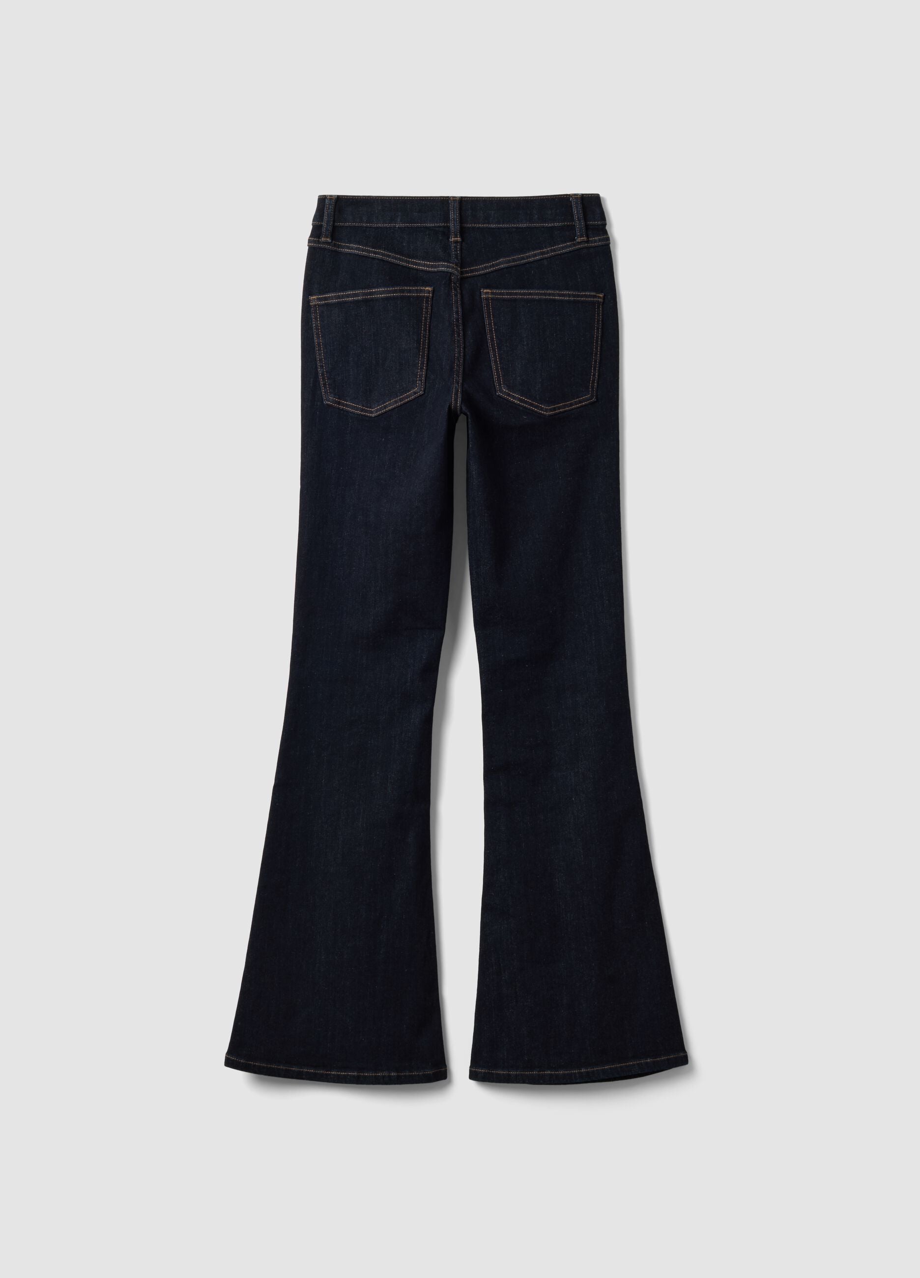 Blue flared stretch-cotton jeans
