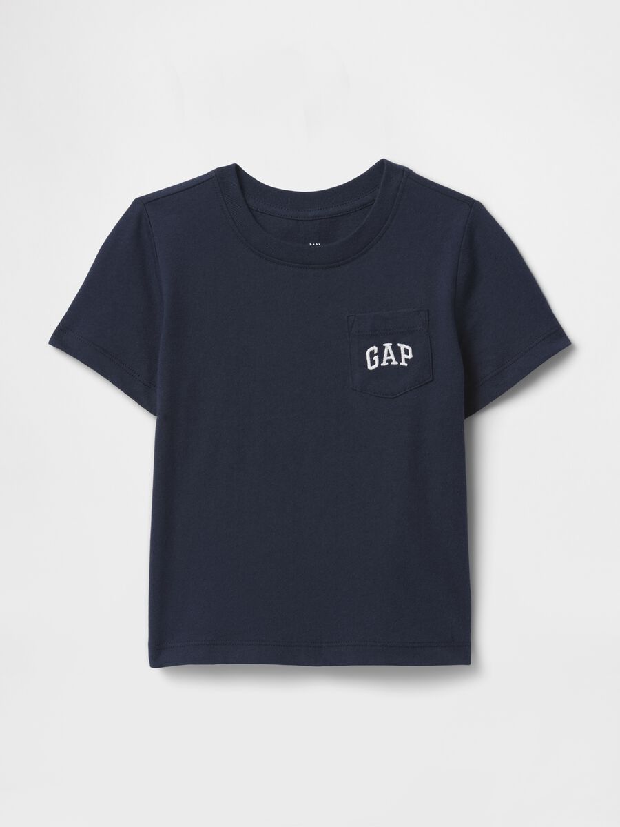 Blue Crew Neck T-shirt with GAP Pocket_0