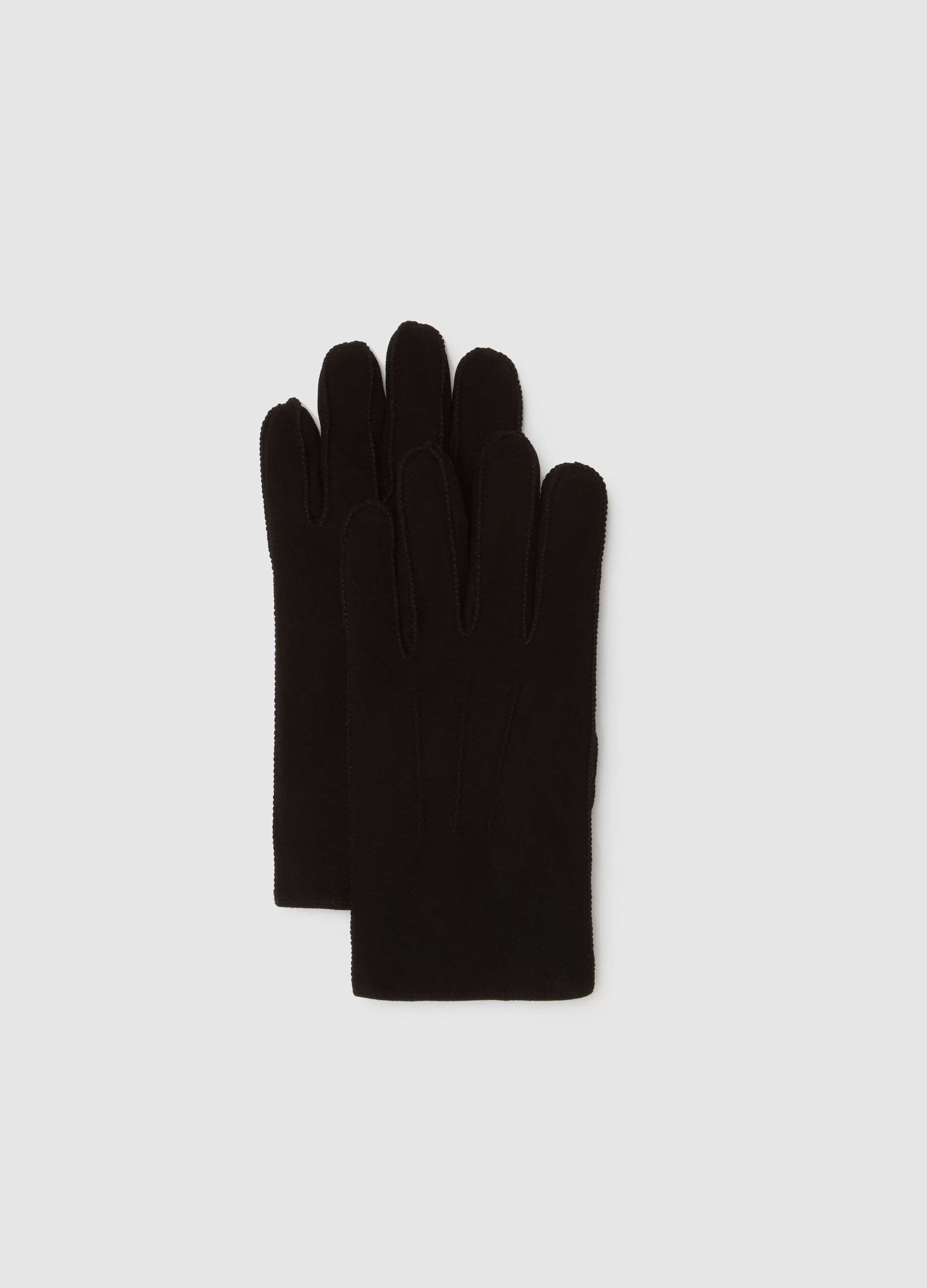 Black Genuine Leather Gloves