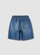 Blue cotton denim shorts for boys, straight fit_1