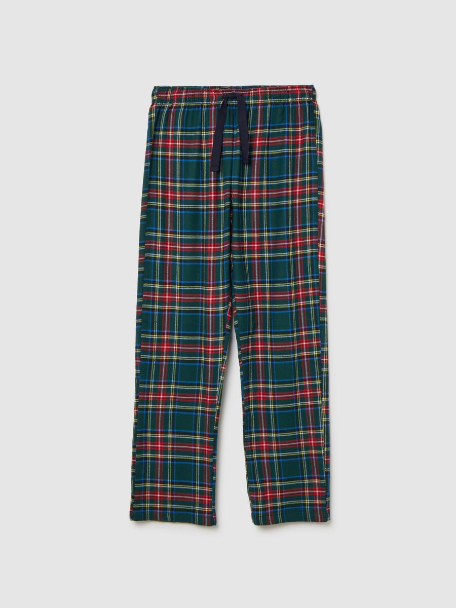 Multicoloured Check Pure Cotton Pyjama Trousers_0