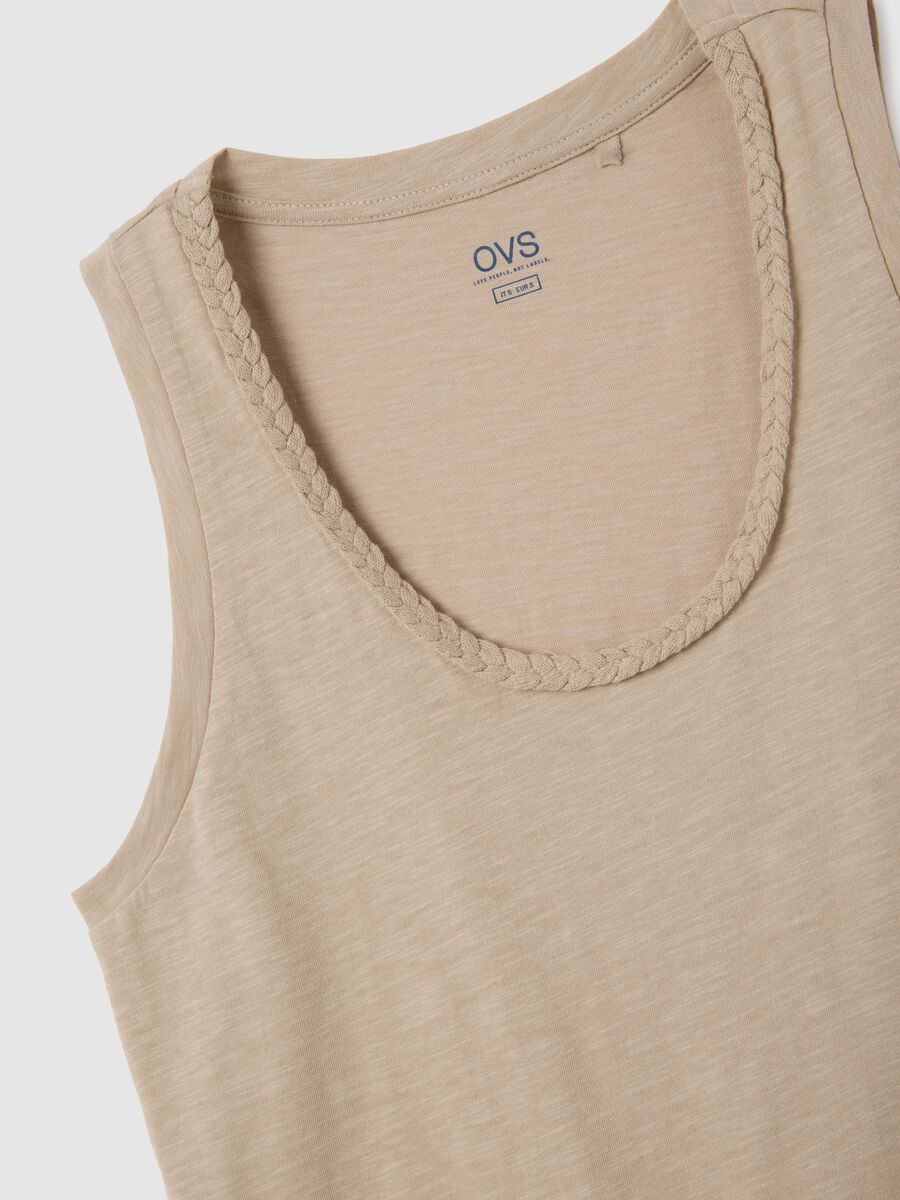 Women's Beige Pure Cotton Vest Regular Fit_1