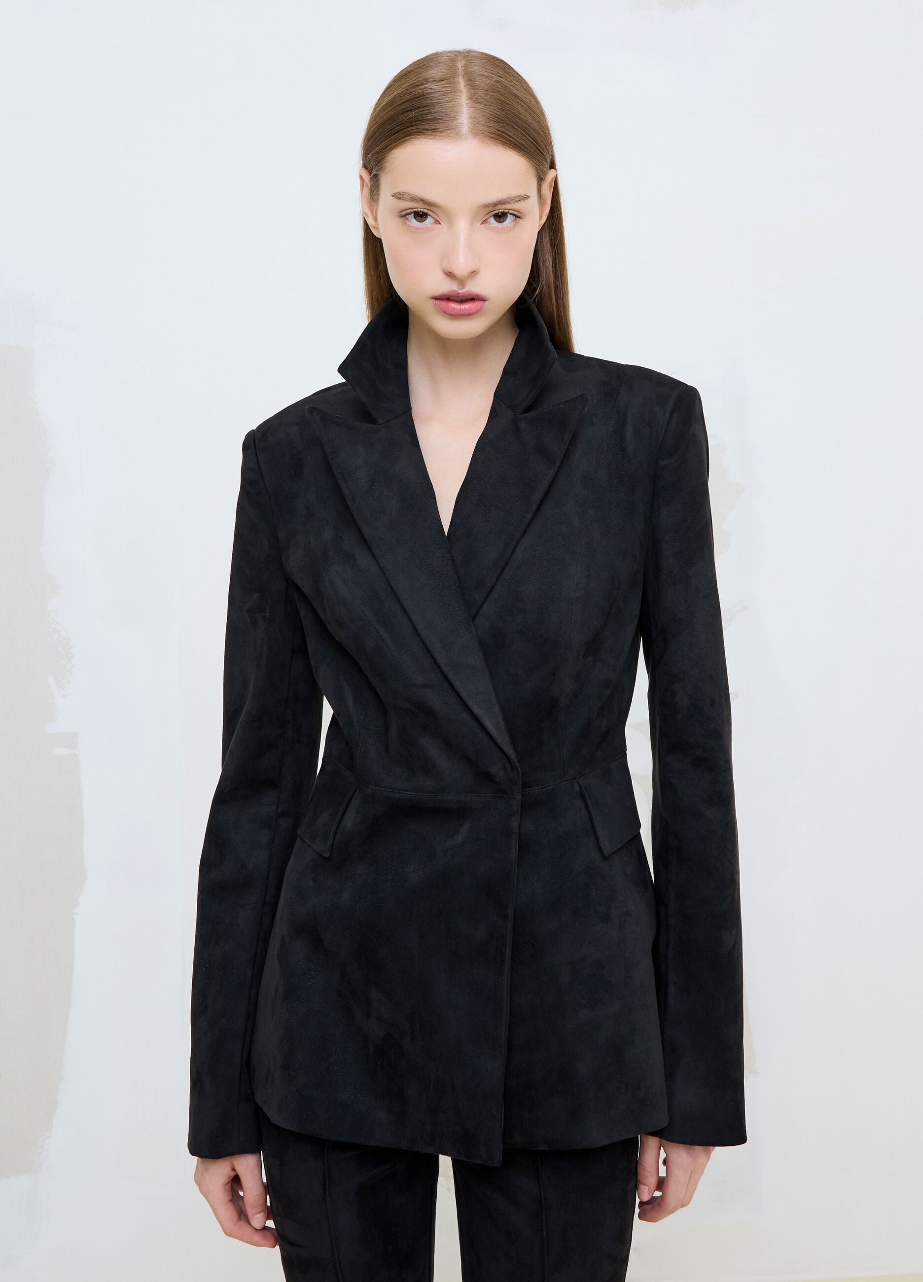 Black Faux Suede Blazer