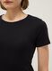 T-shirt in puro cotone nero regular fit con cucitura a contrasto_3