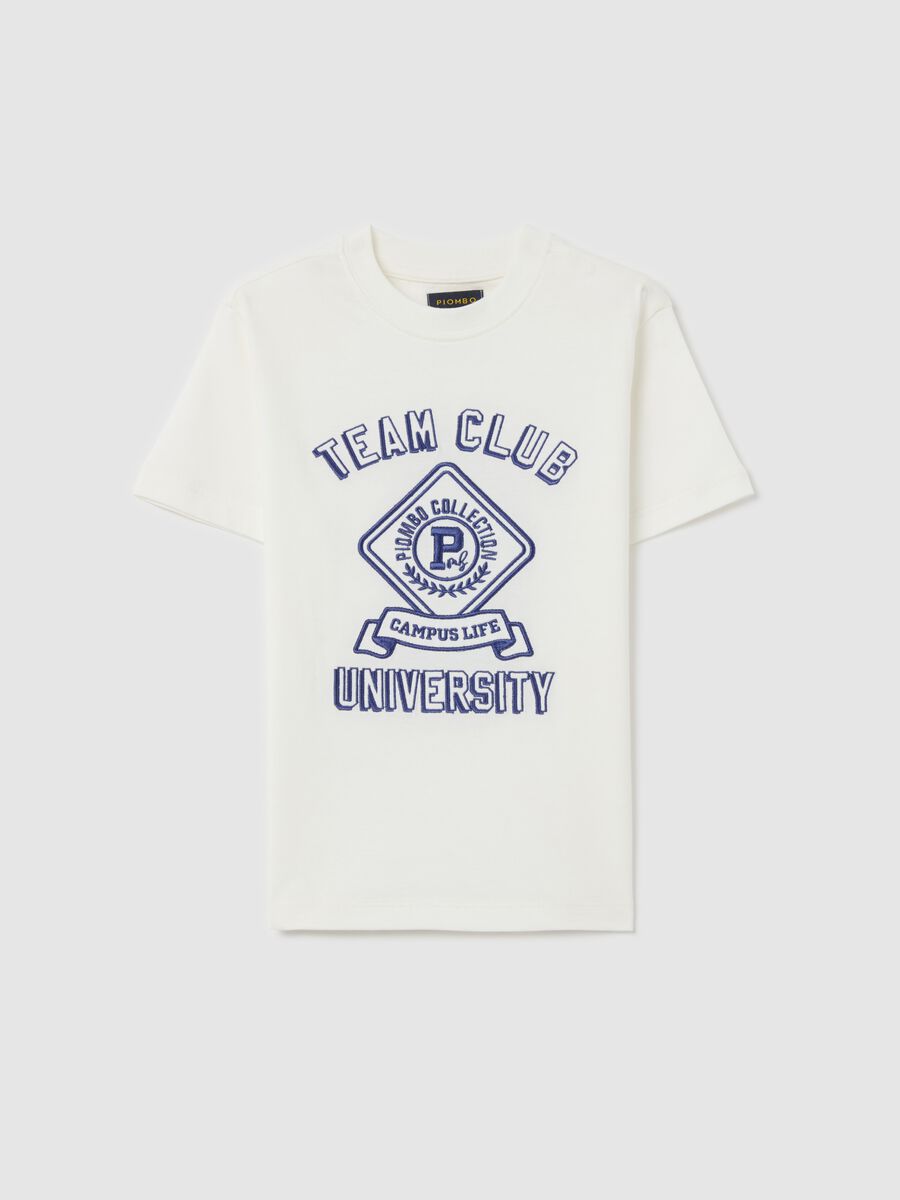 Cotton T-shirt with lettering embroidery_3