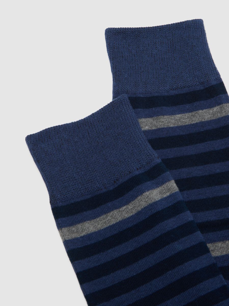 Multicolour stretch cotton long socks tripack_2