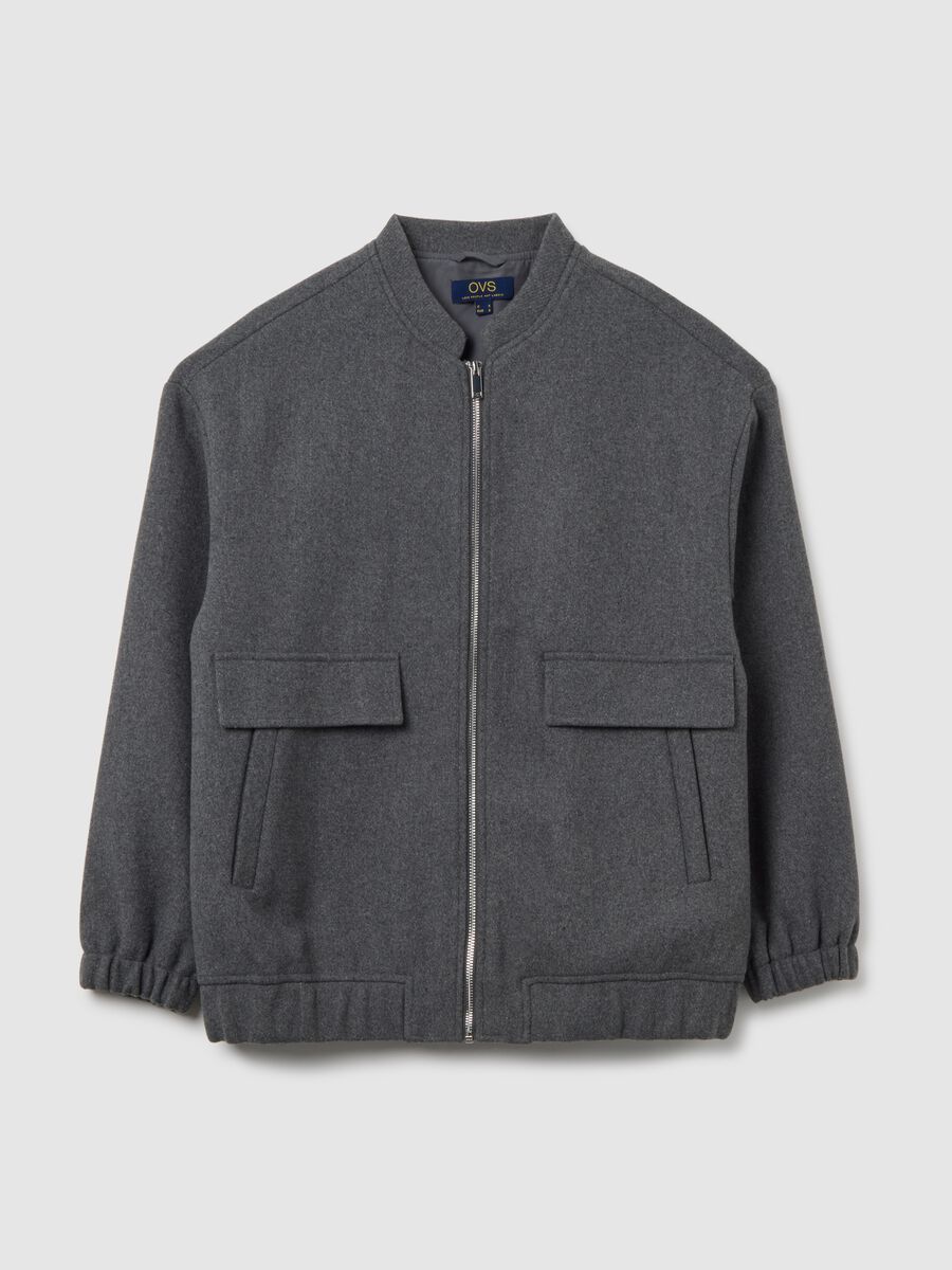 Grey zip-up jacket with oversized fit_4