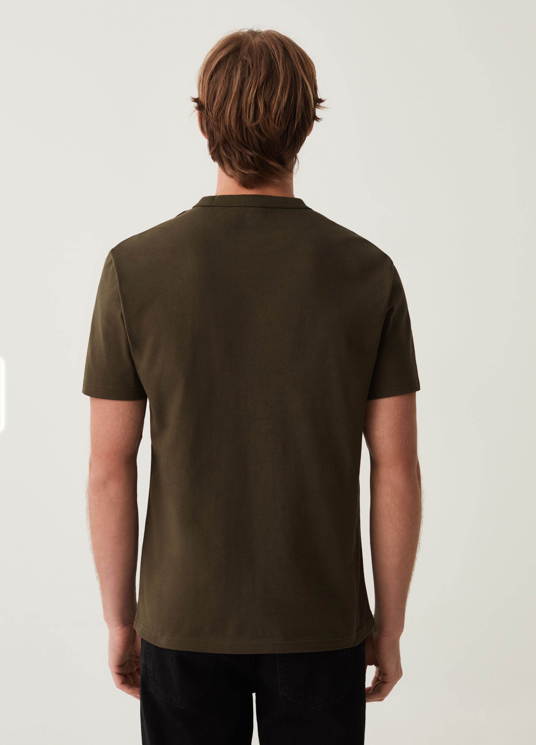 T-shirt in cotone con scollo rotondo_2