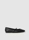 Black ballet flats with strap_0