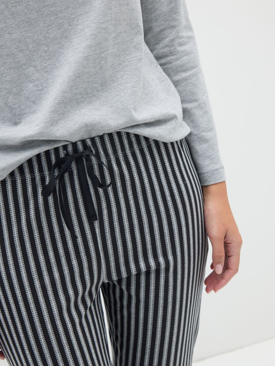 Multicolor Stripe Cotton Blend Pyjamas_3