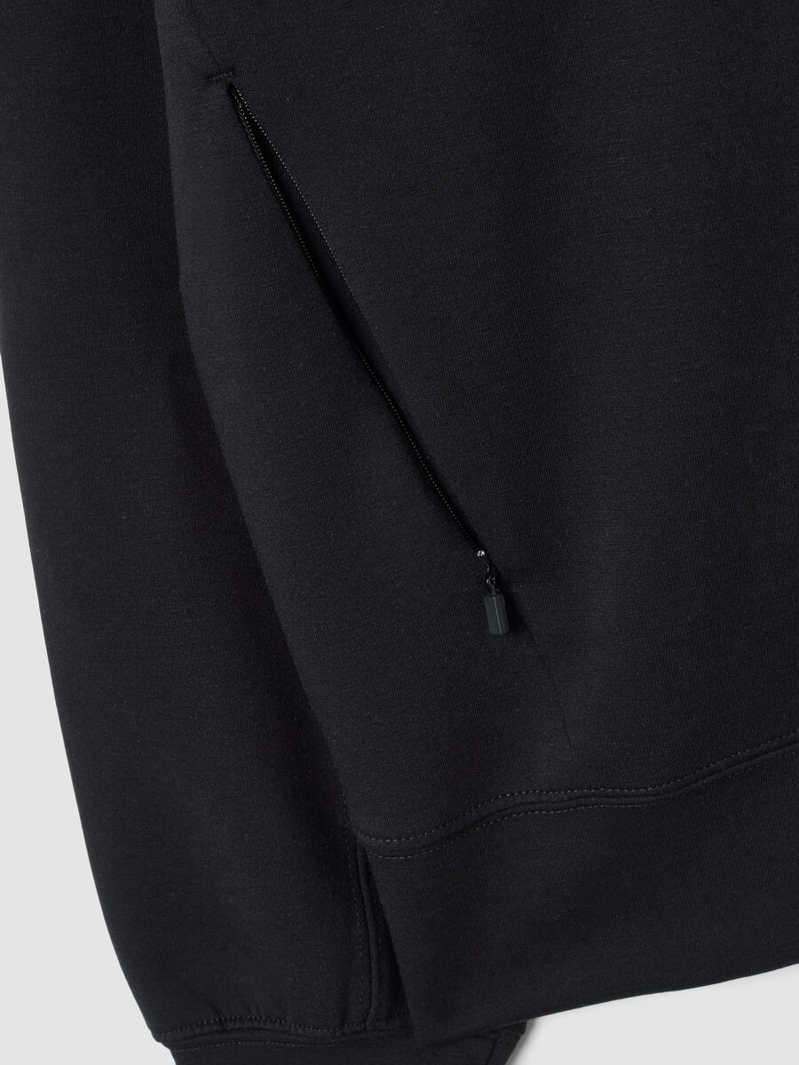 Full-zip nera con colletto in tessuto elasticizzato Easy Dry regular fit_5