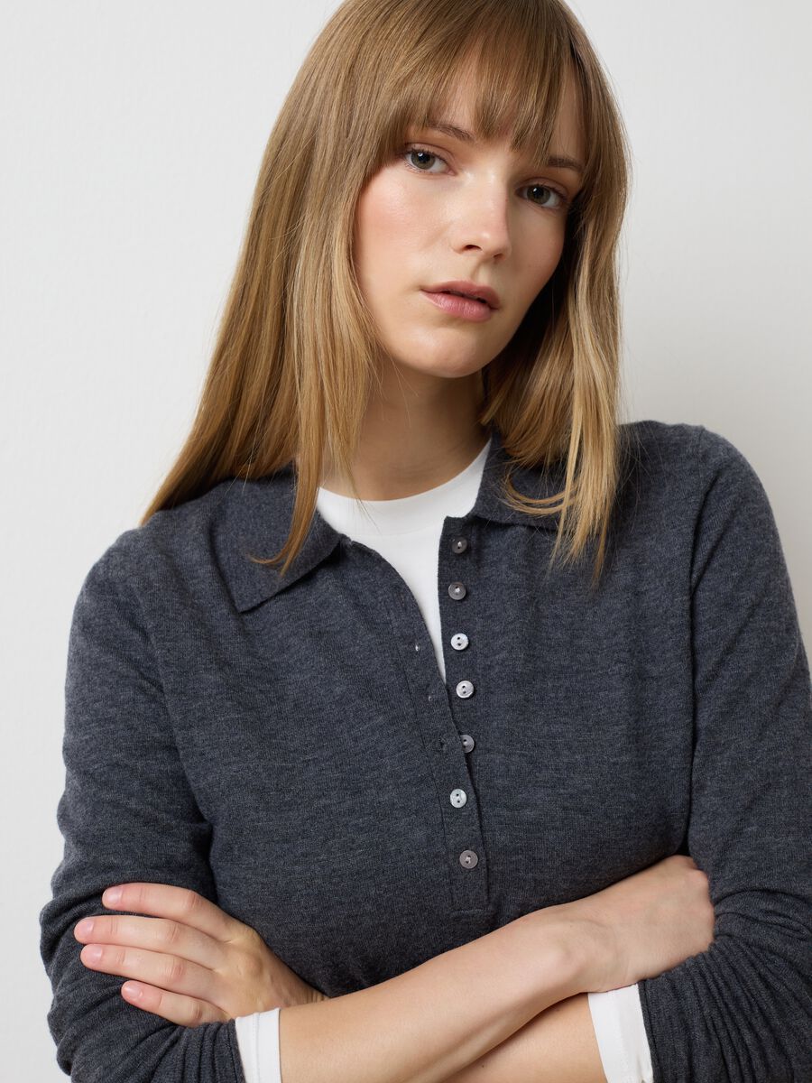 Grey Regular Fit Pure Wool Sweater_3