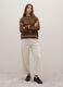 Brown sweater in cotton and wool blend with oversized fit_1