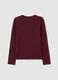 Girls' Long Sleeve Solid Bordeaux T-Shirt_4