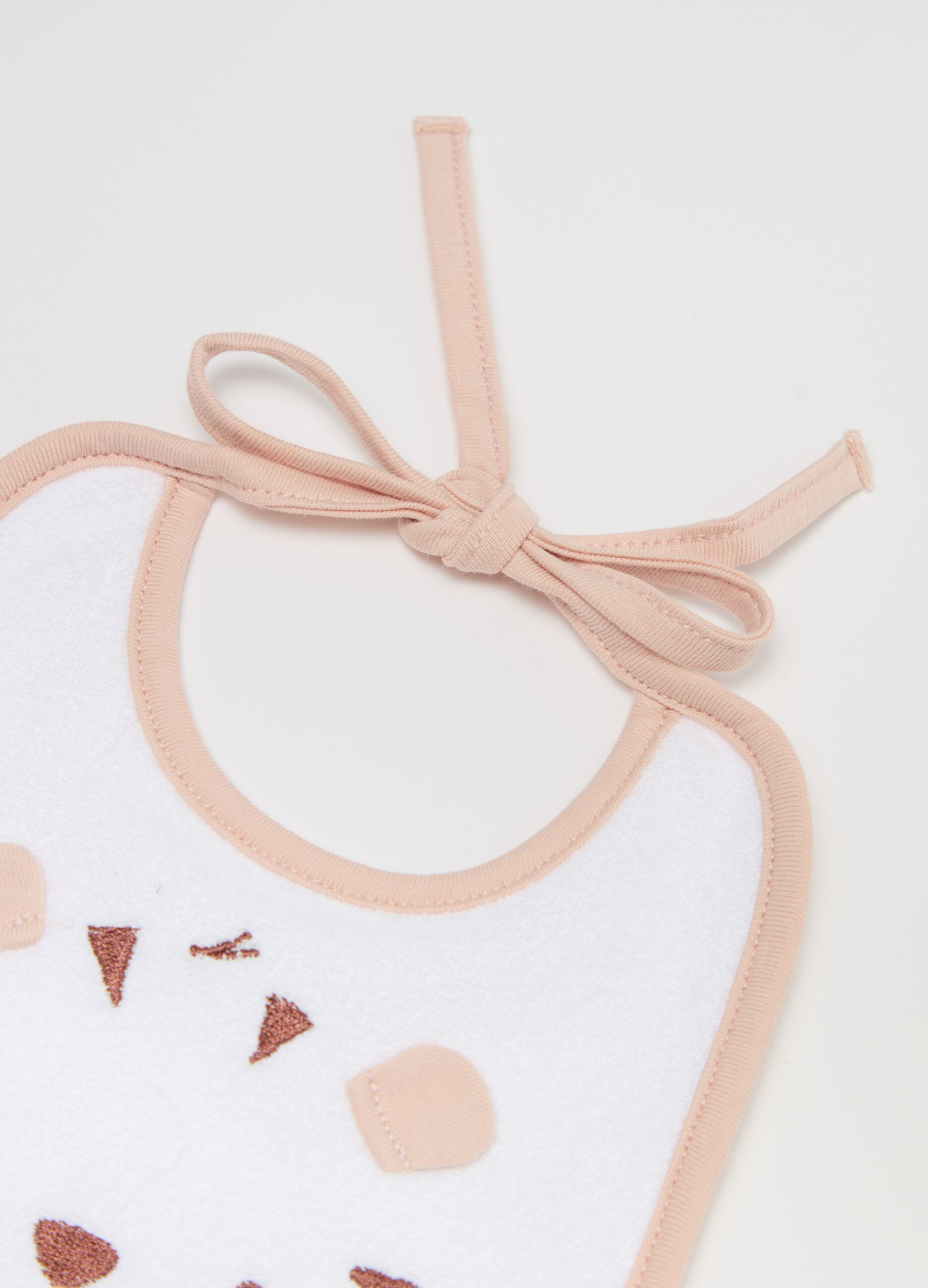 Two-pack bibs with tiger embroidery