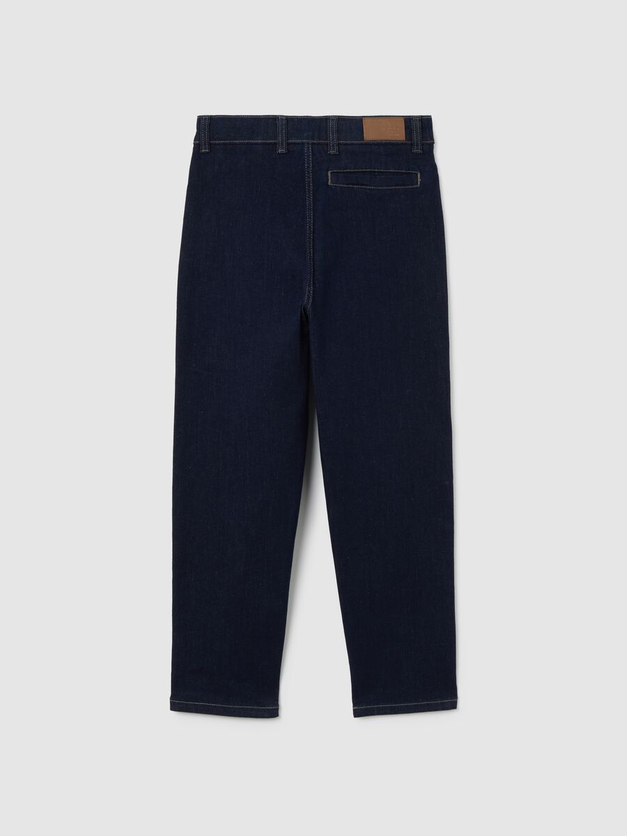 Jeans da ragazzo in denim elasticizzato blu relaxed fit_4