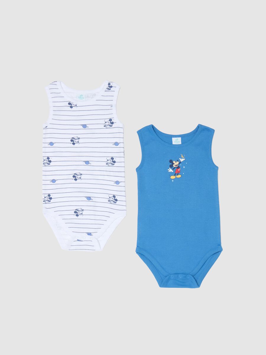 Two-pack sleeveless bodysuits with Mickey Mouse print_0