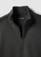 Grey regular fit cotton-blend sweatshirt with half zip_5