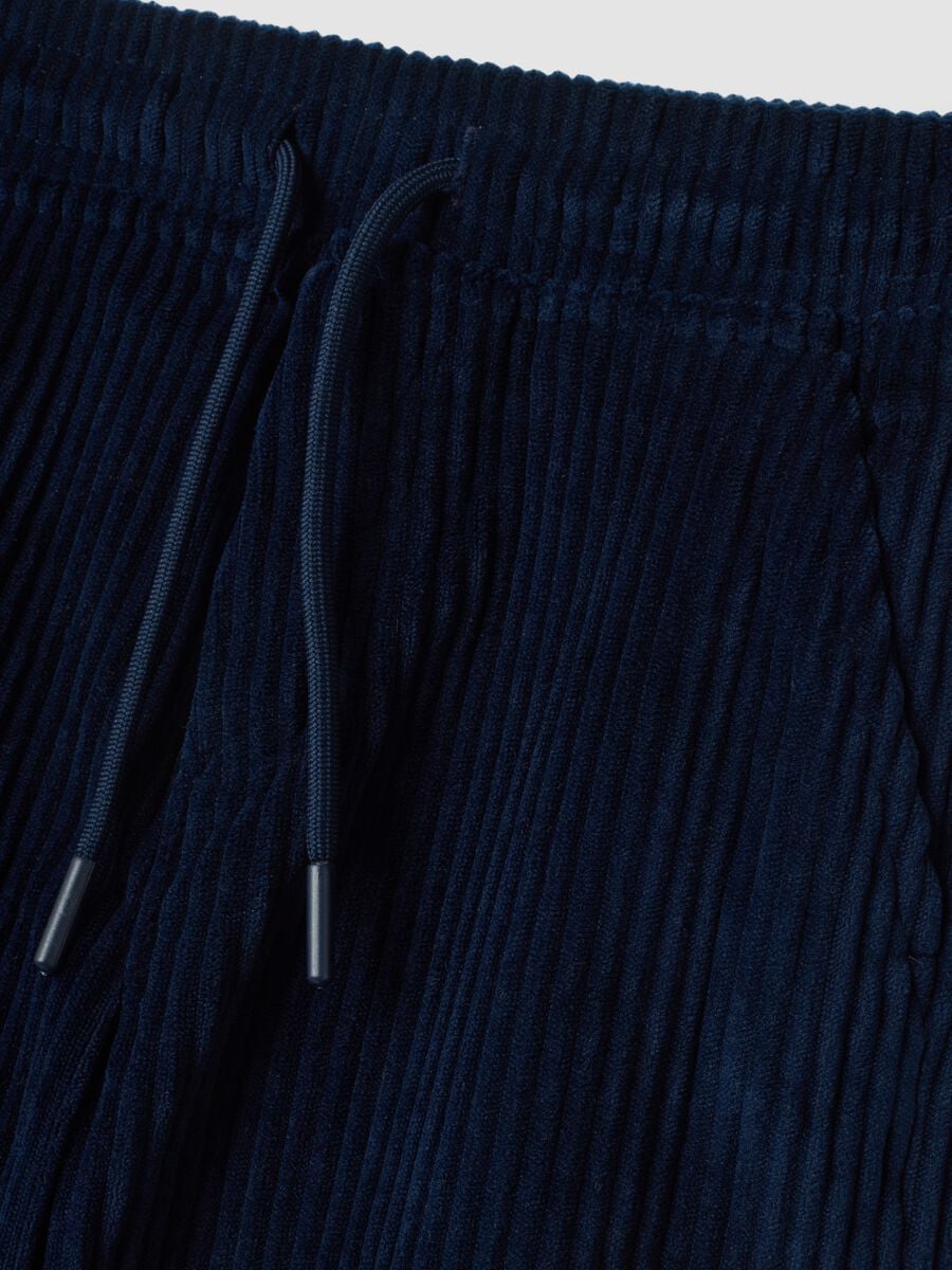 Pantaloni blu navy comfort fit con vita elasticizzata_2
