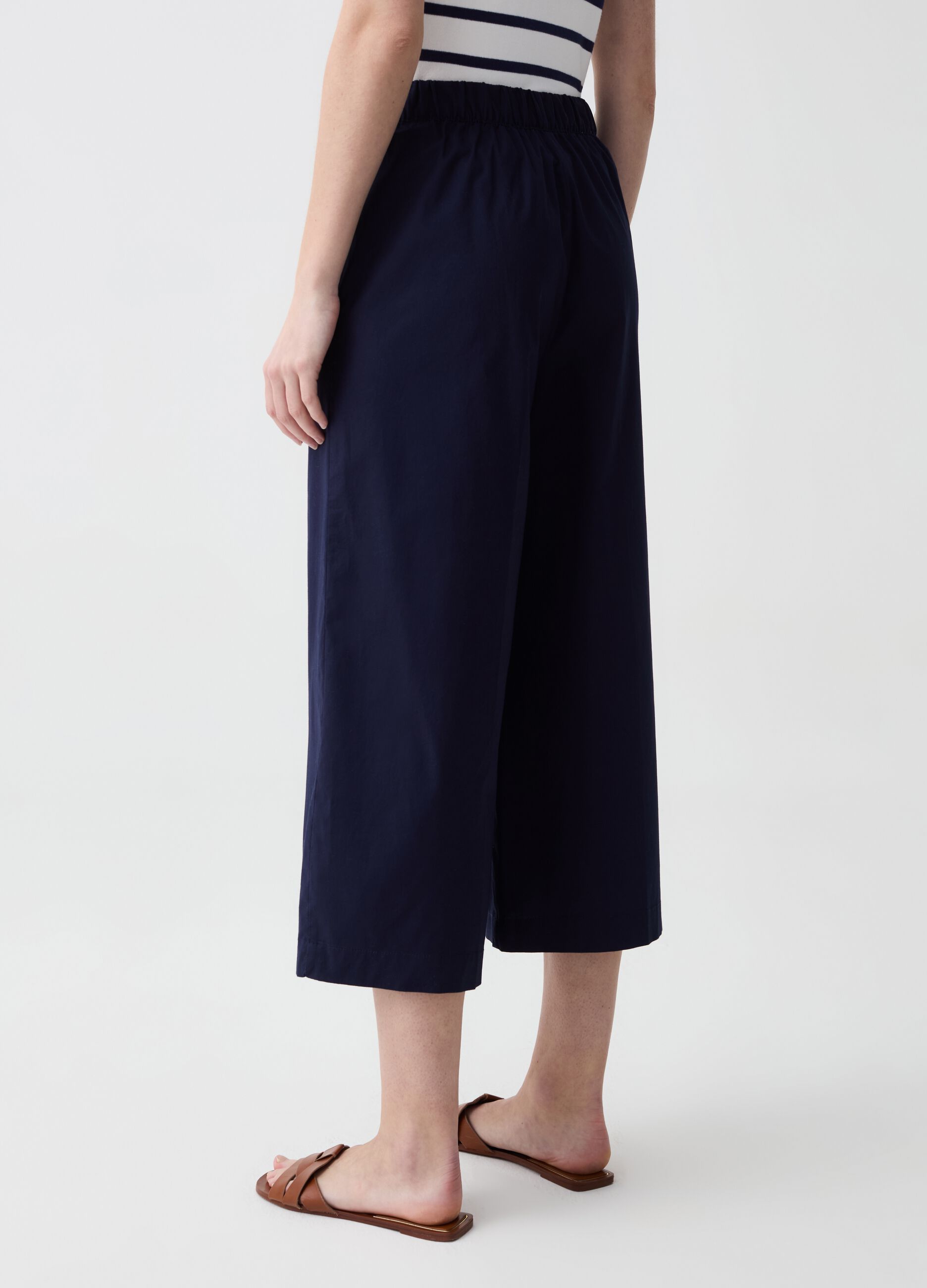 Pantalone capri wide leg