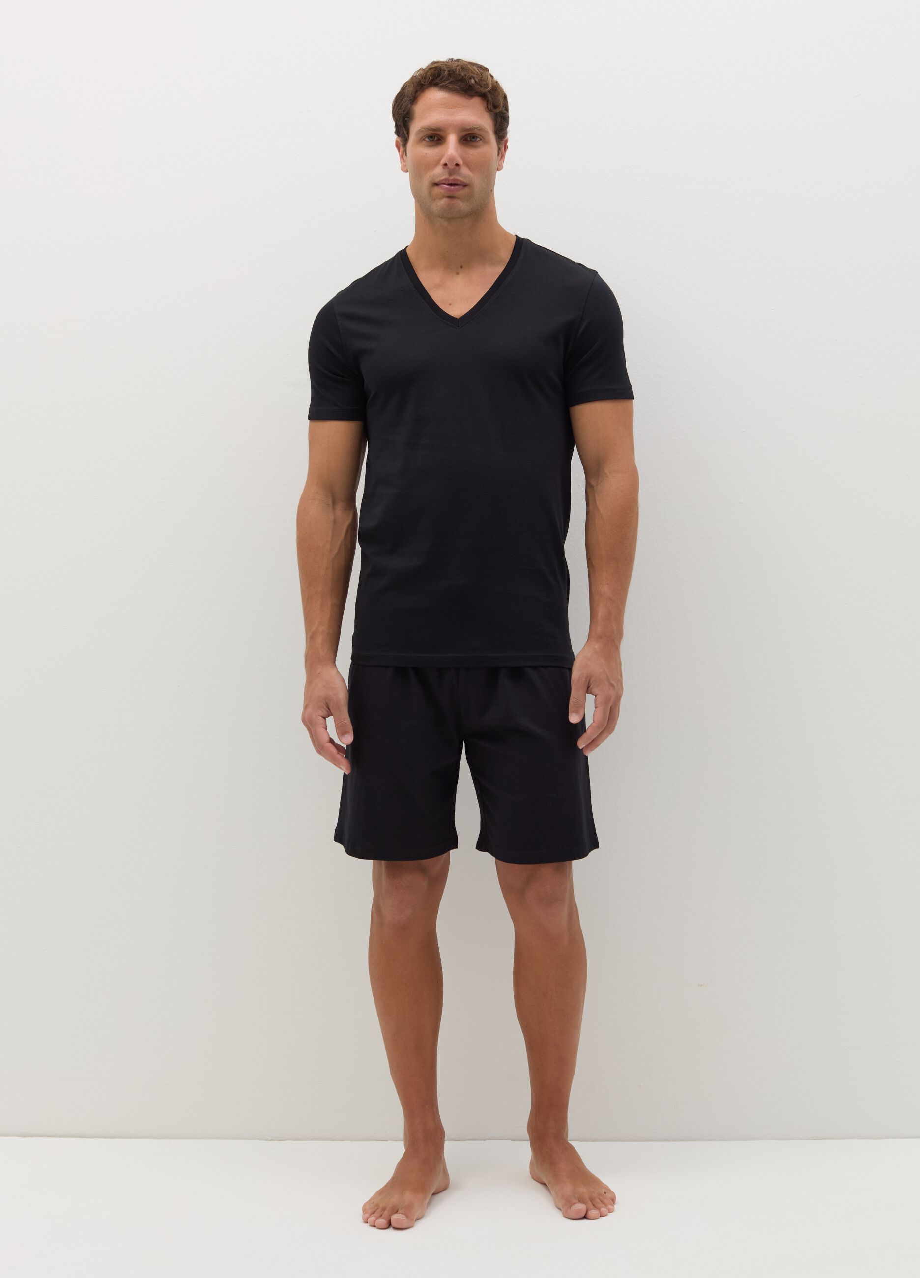 Two-pack undershirts with V neck