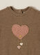 Brown newborn set with heart appliqués_2