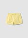 Yellow pure cotton regular fit girls' shorts with bow_0