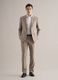 Slim fit beige check cotton blend jacket with lapel_1