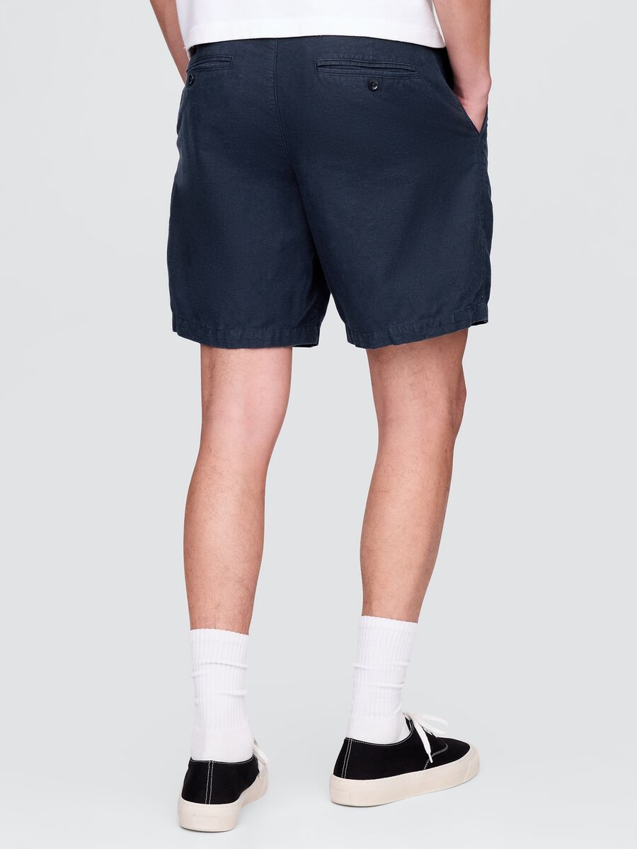 Blue Linen and Cotton Shorts by Gap_2