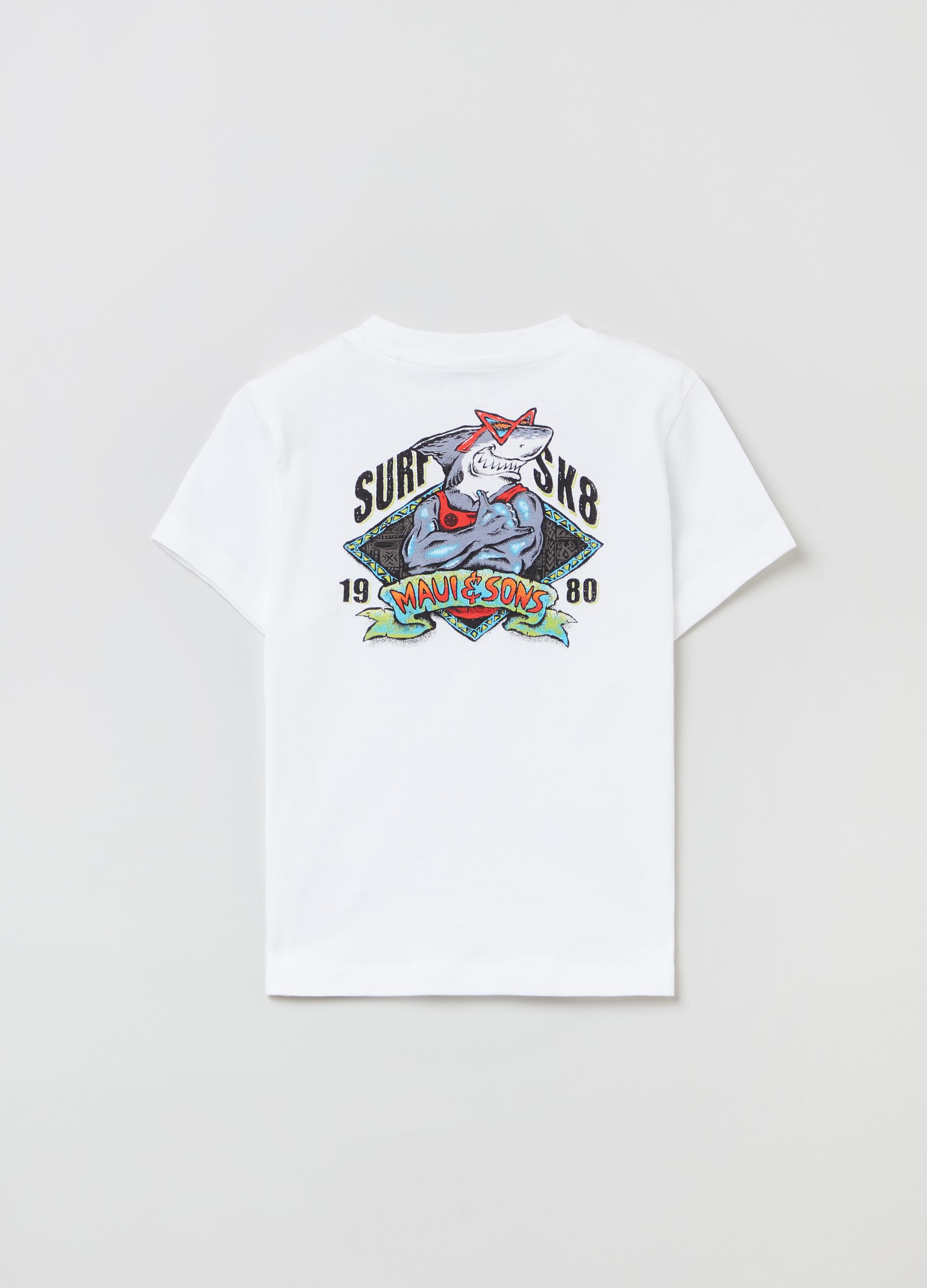 T-shirt with Maui and Sons shark print