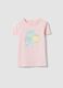 Pink pure cotton regular fit printed t-shirt for girls_0