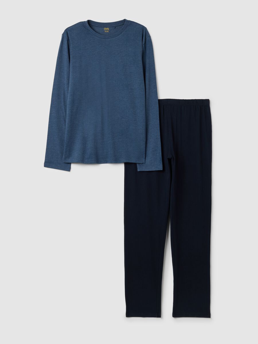 Pure Cotton Blue Regular Fit Pyjamas_4