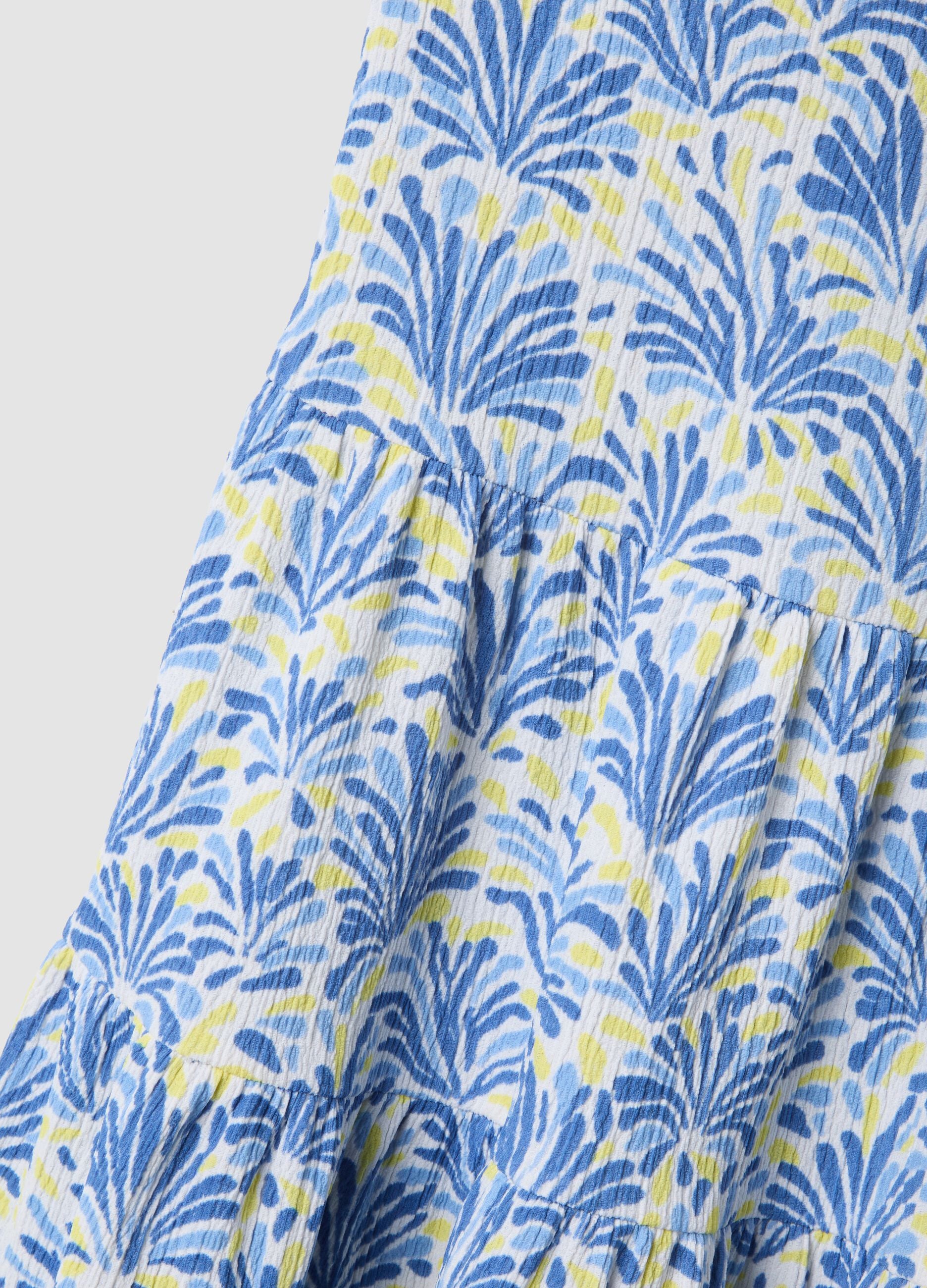 Light blue stretch dress with all-over print