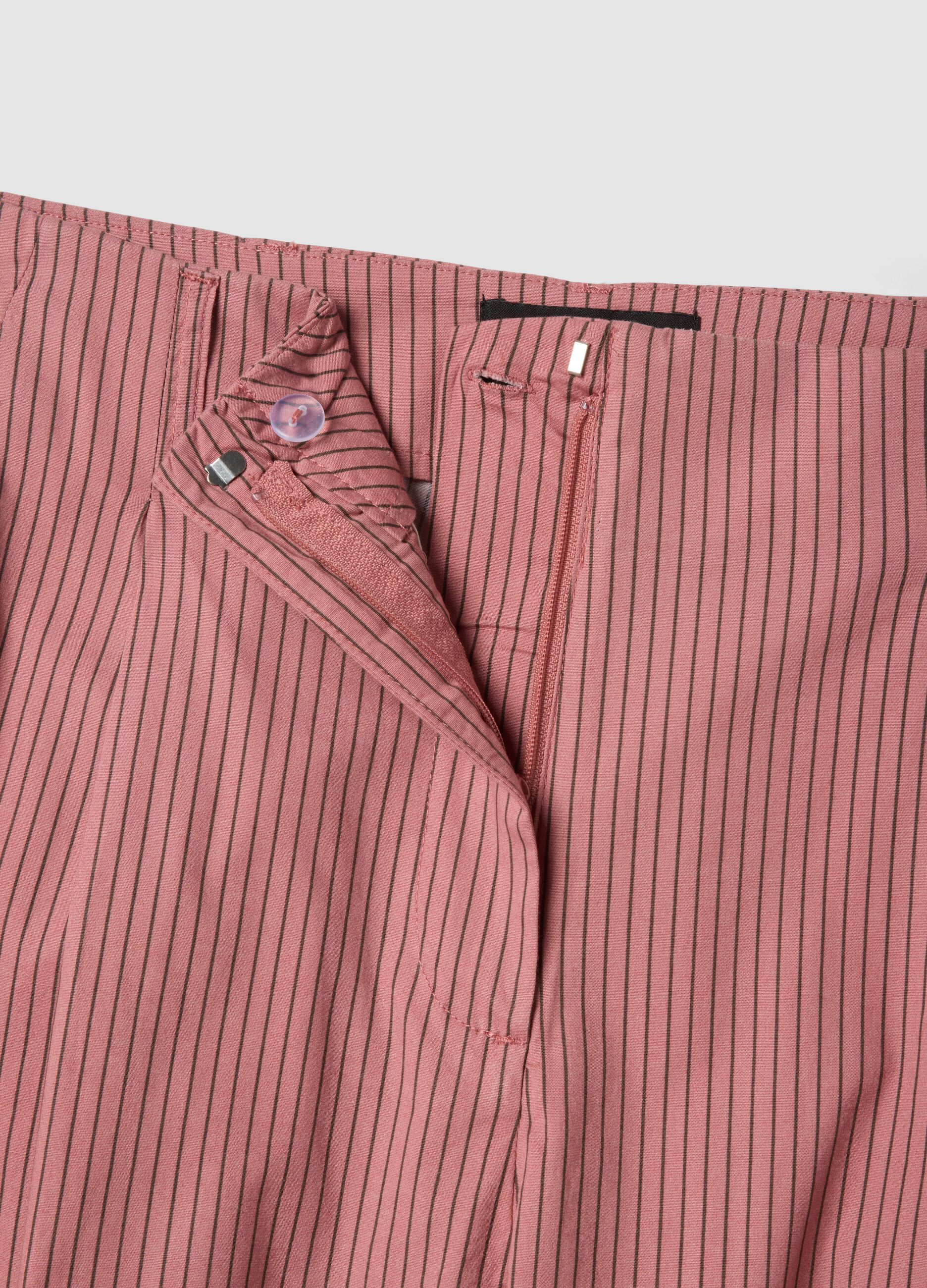Pink striped stretch-cotton palazzo trousers