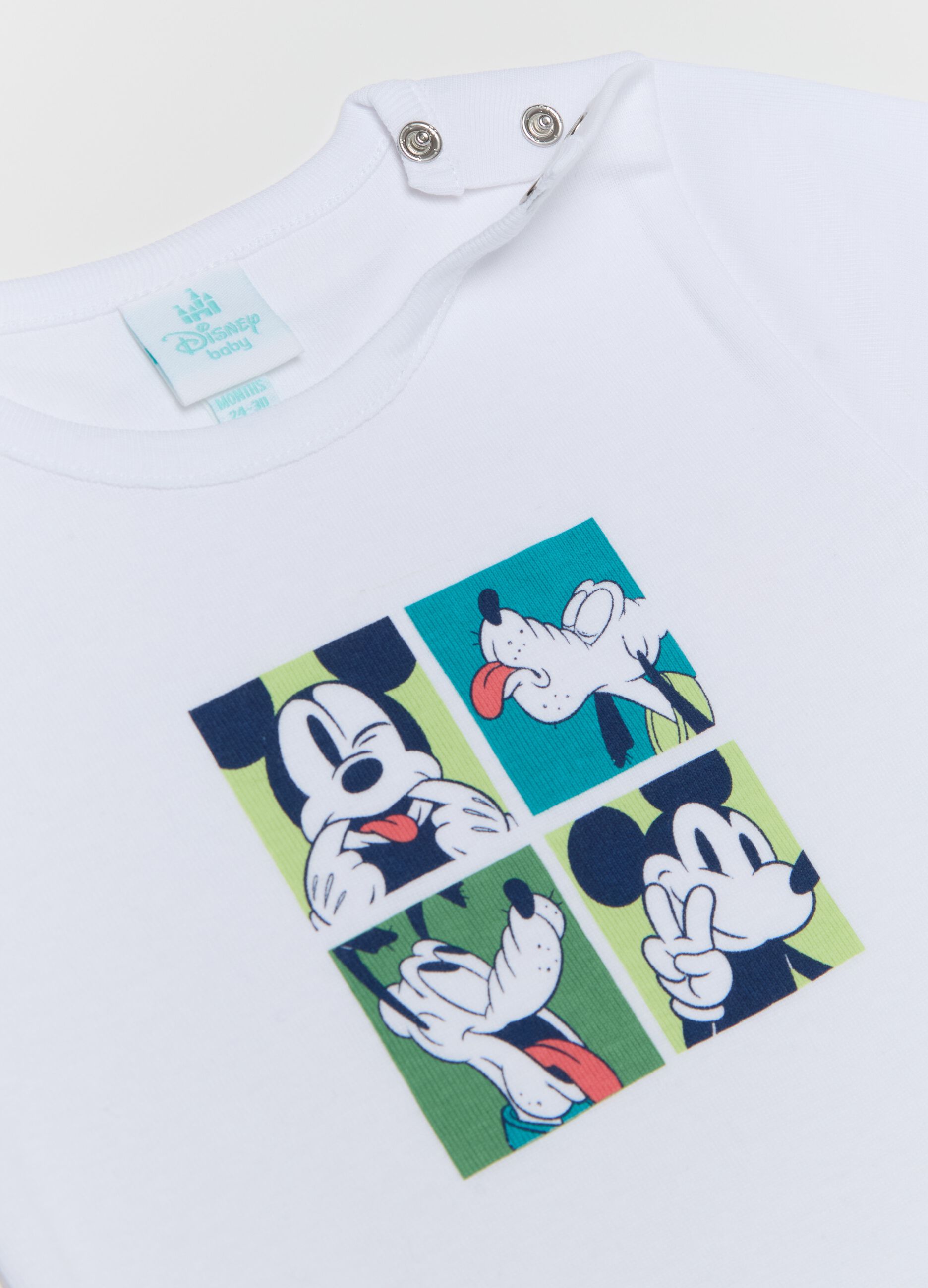 Bipack body in cotone con stampa Topolino e Pluto 