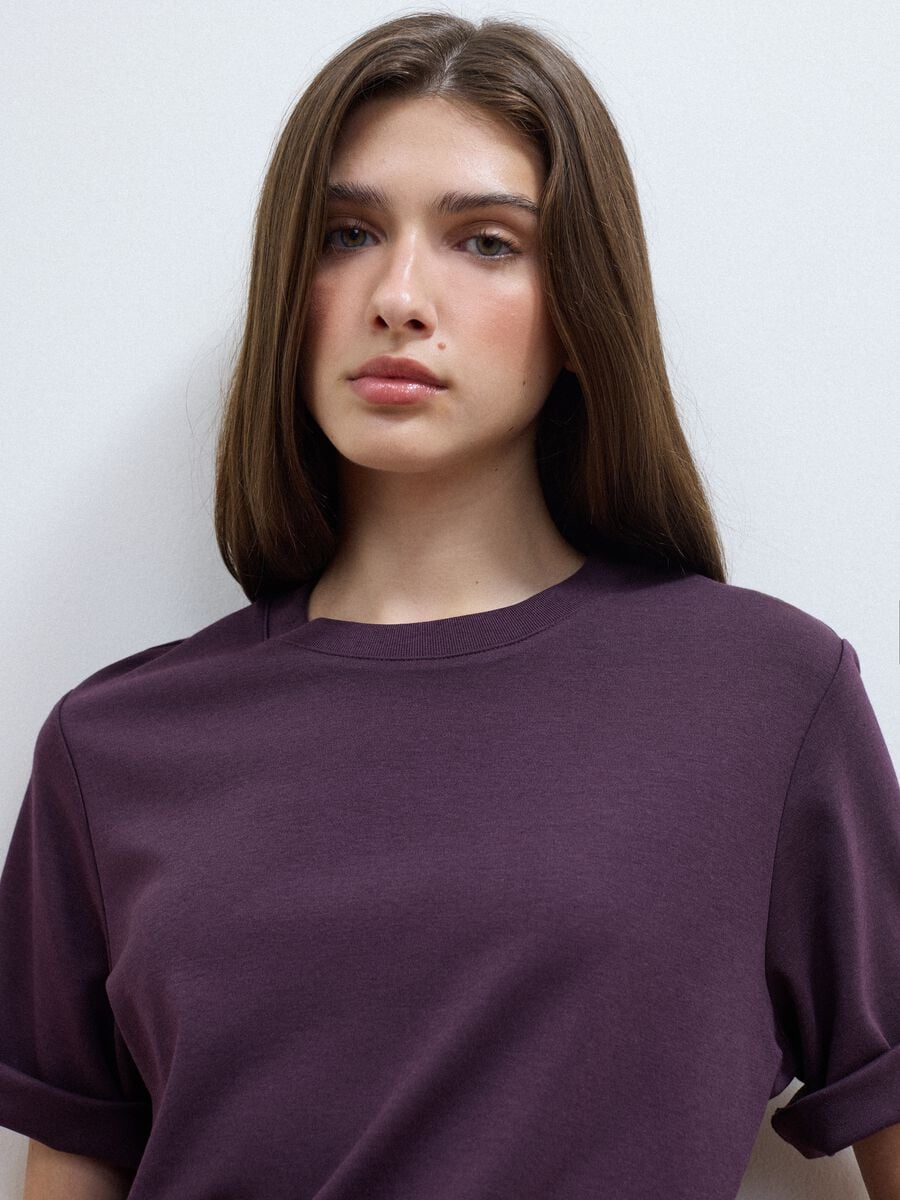 Purple boxy-fit T-shirt in a cotton-viscose blend_2