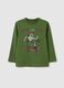Green pure cotton regular fit kids' T-shirt_0