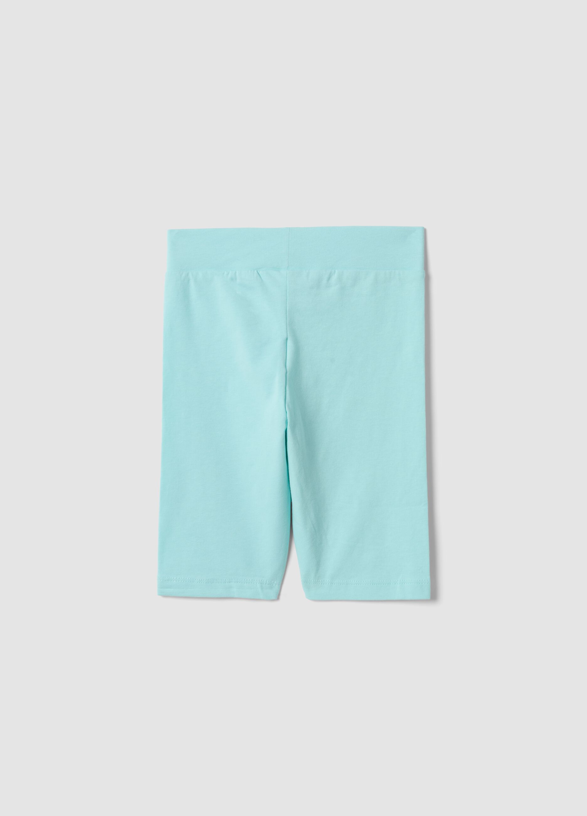 Blue cotton-stretch cycling shorts