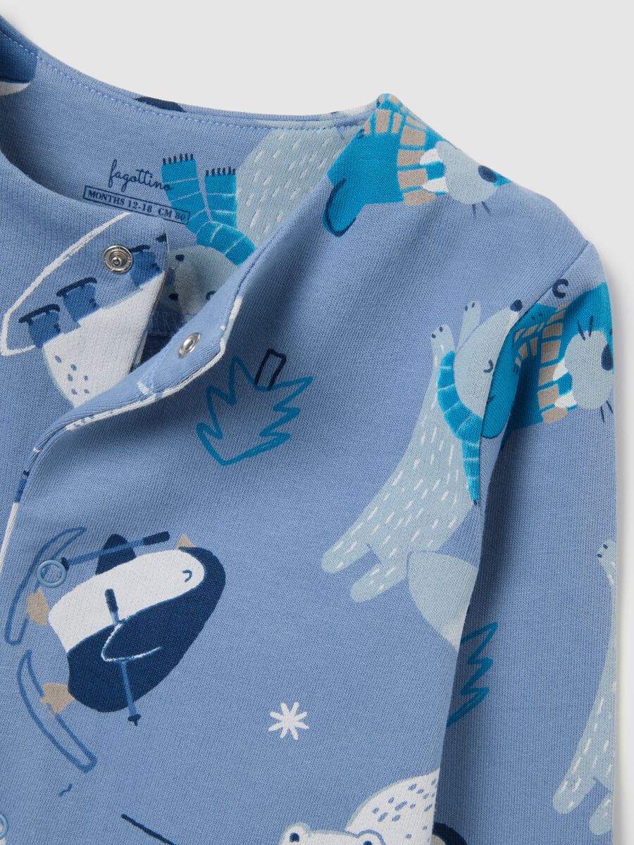 Blue Cotton Baby Sleepsuit 2-Pack_2
