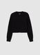 Girls' black crew neck sweater with cable pattern, regular fit_3