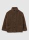 Brown wool blend over-fit jacket with buttons_5
