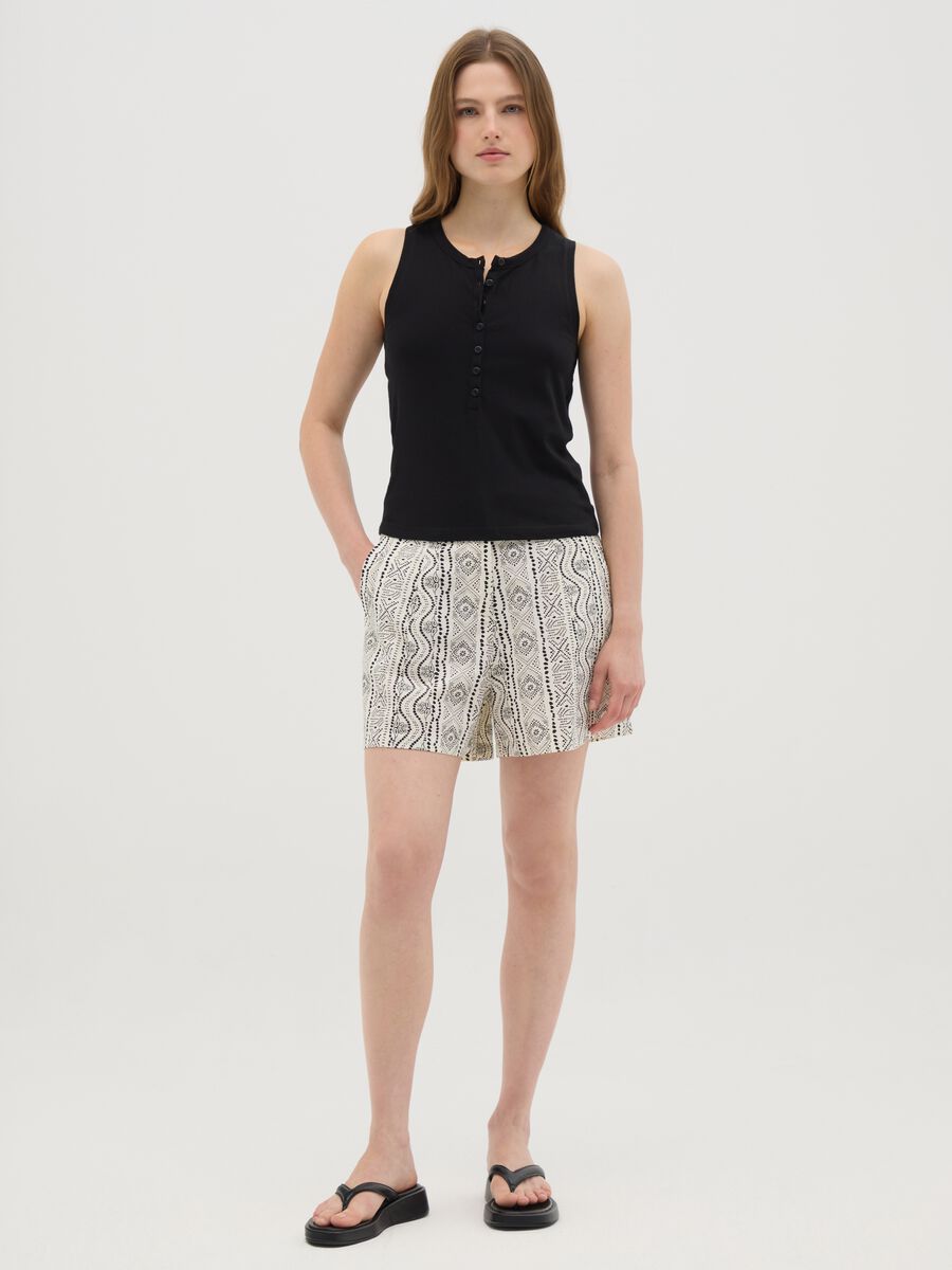 Short da donna in puro cotone multicolor regular fit_0