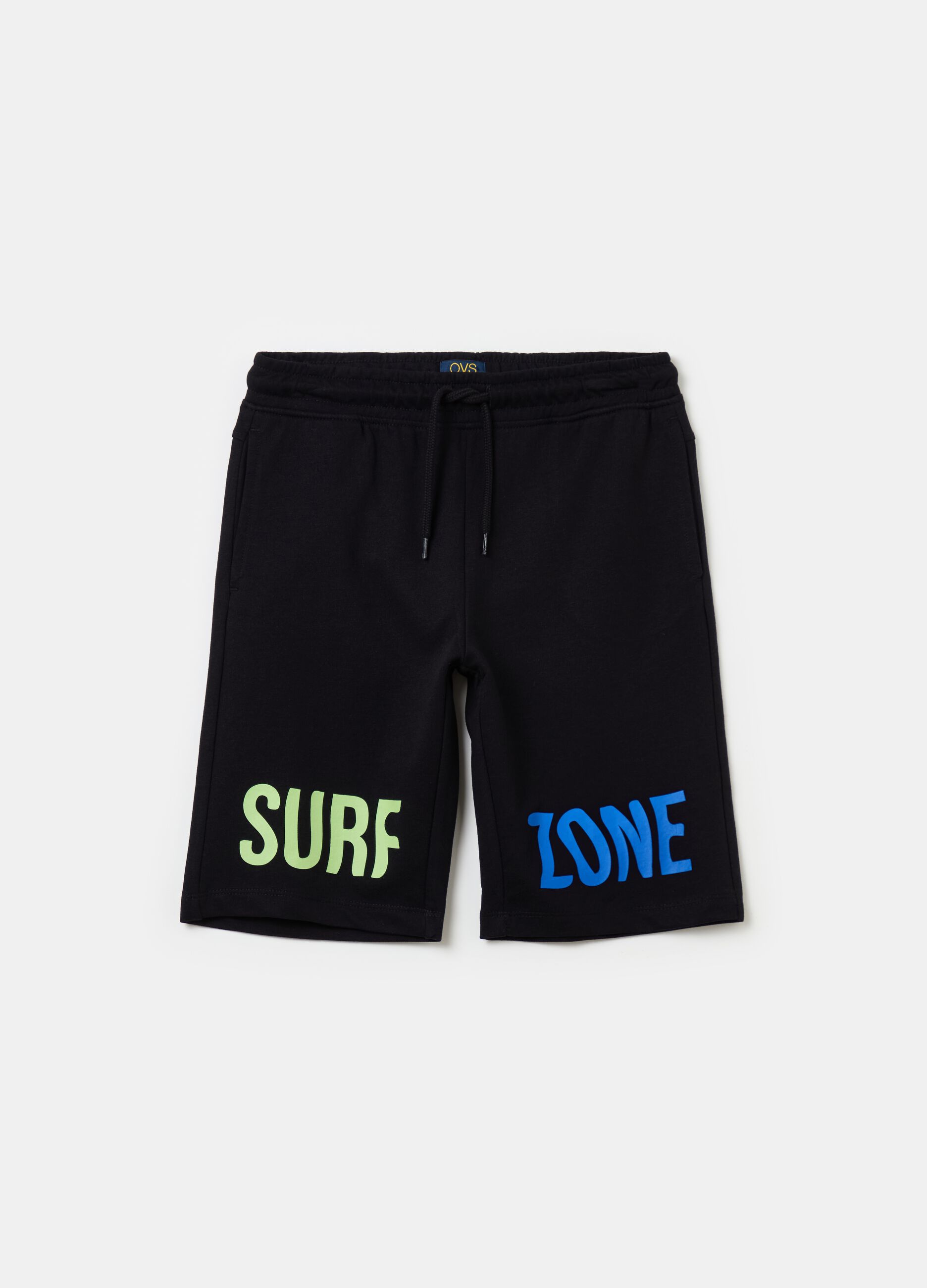 Bermuda jogger in French Terry stampa surf