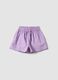 Purple pure cotton shorts with elasticated waist_0