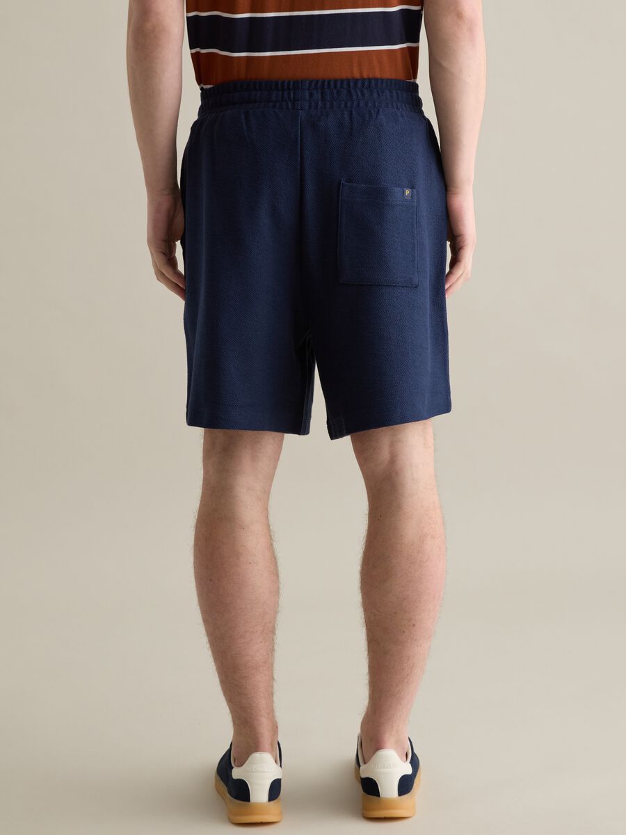 Blue Bermuda shorts in pure Piombo cotton_3