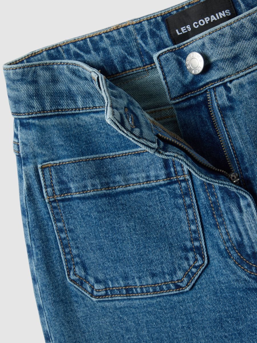 Stretch denim cotton trousers regular fit_1