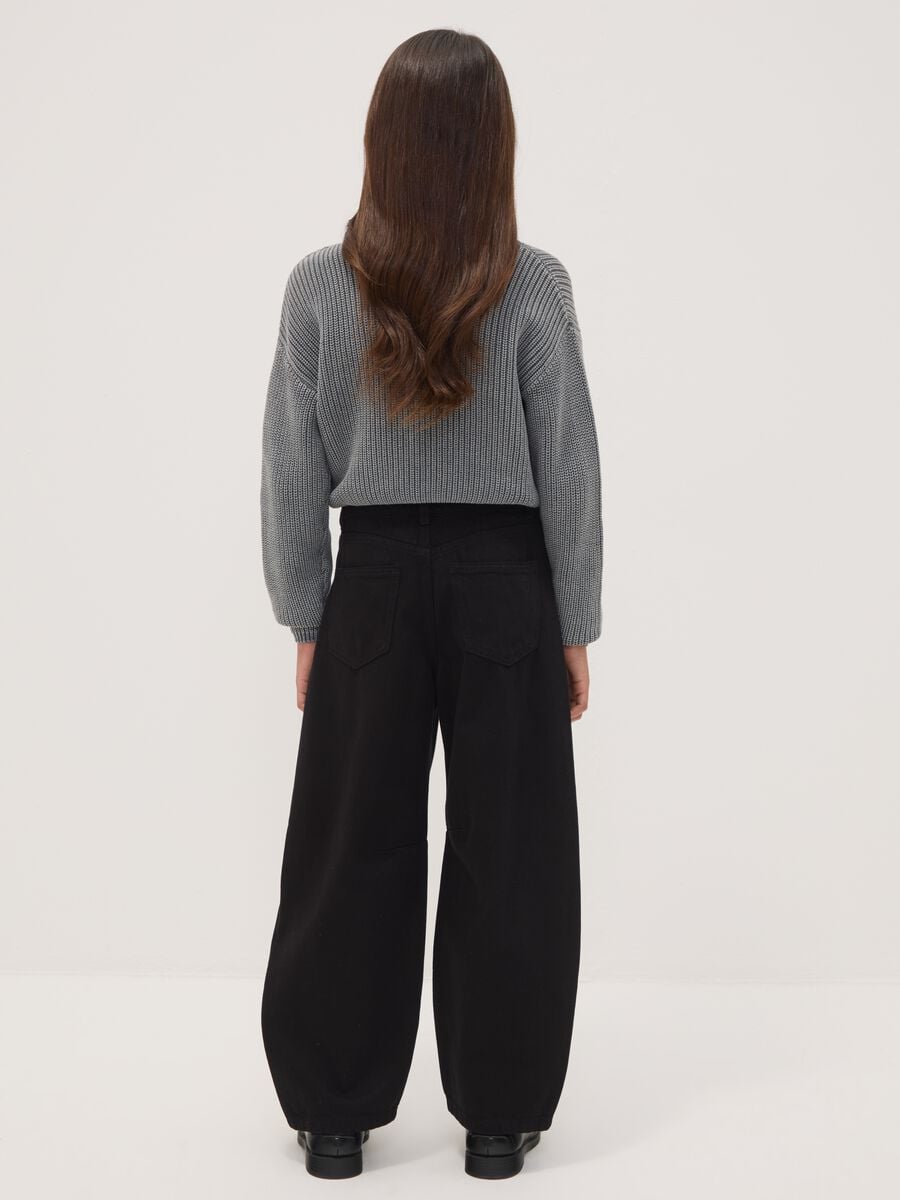 Black pure cotton baggy-fit trousers_2